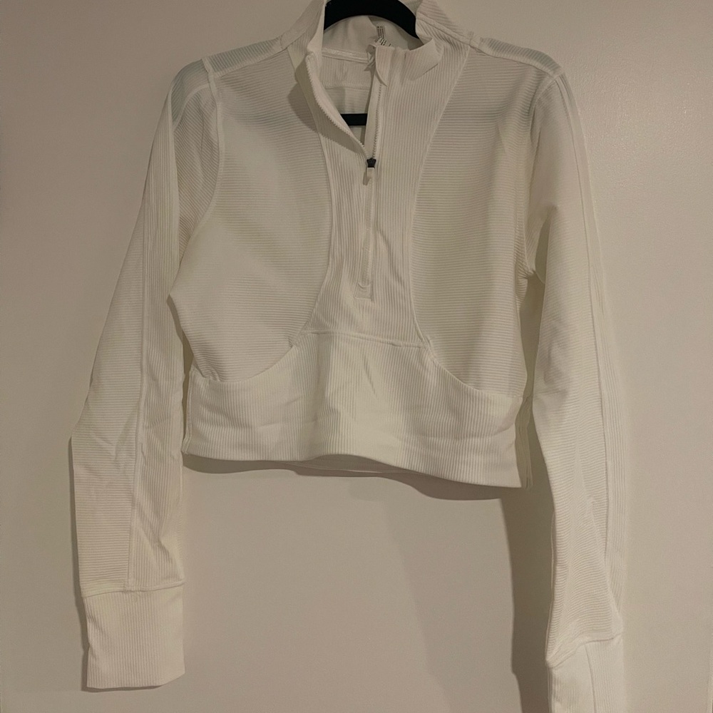90 degree white crop top